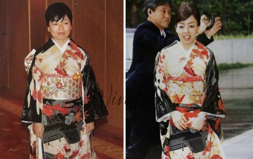 同じ着物をお召しになっている彬子さまと瑶子さま